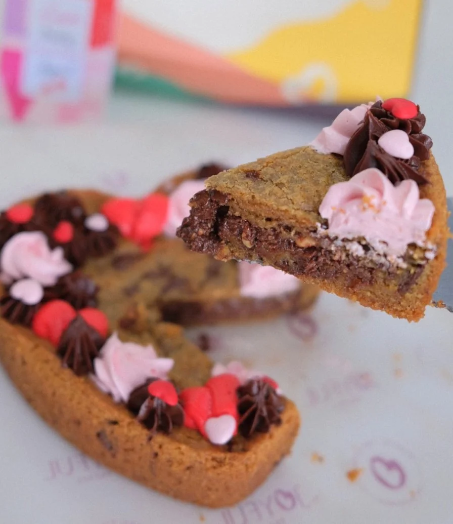 Valentine Cookie Cake with Chocolate Hazelnut Praline Filling by Joyful Treats