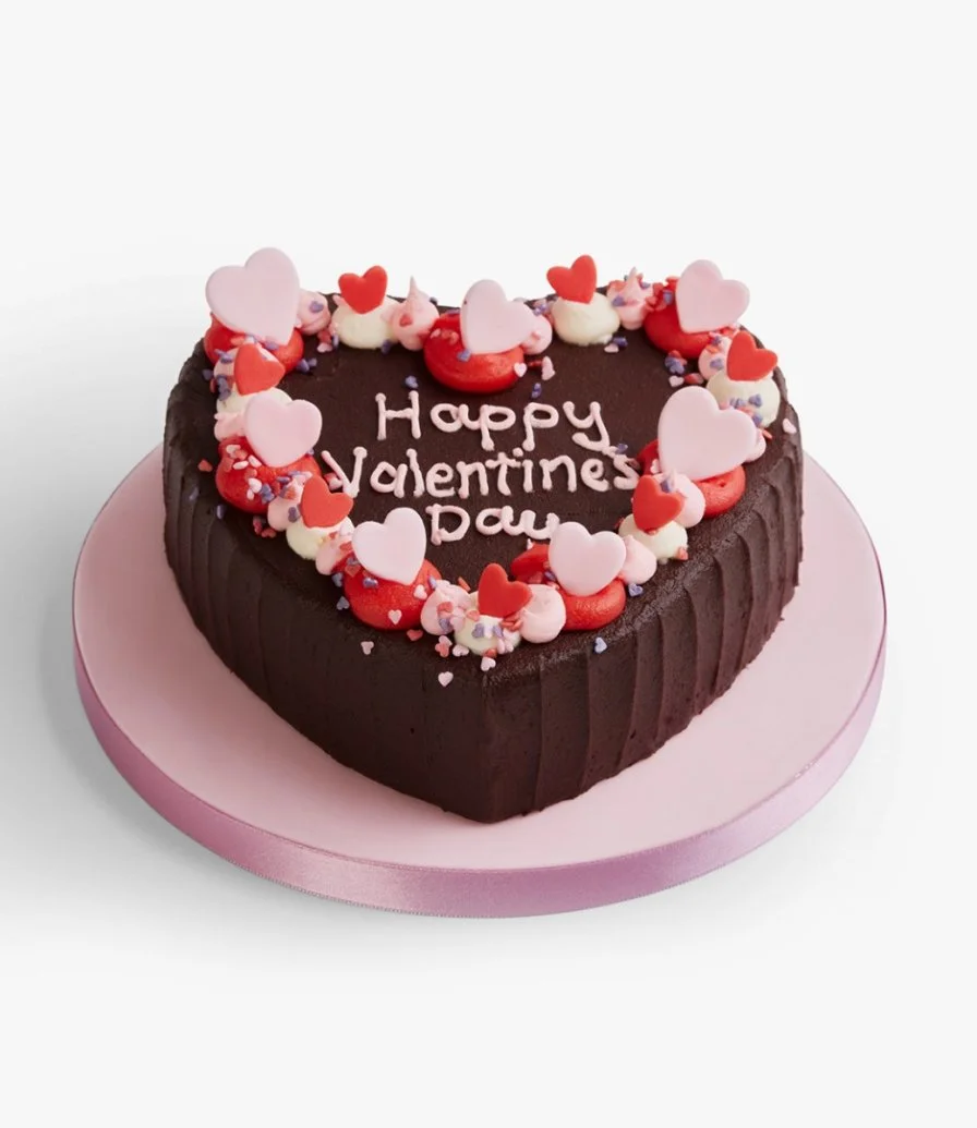 Valentine's Chocolate Salted Caramel Heart Cake by Hummingbird