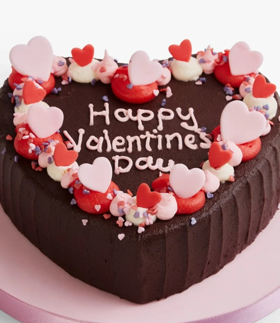 Valentine's Chocolate Salted Caramel Heart Cake by Hummingbird