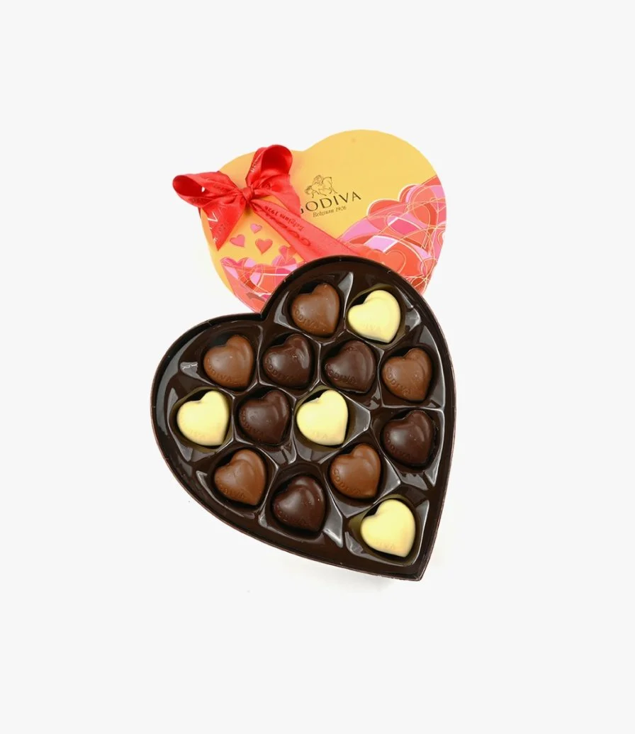 قلب شوكولاتة عيد الحب 14 قطعة من جوديفا