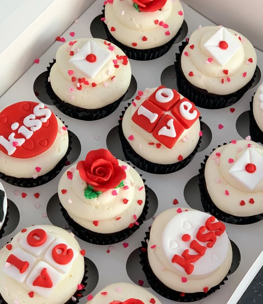 Valentine's Day Cupcakes by Yummy Bakes - Box of 12