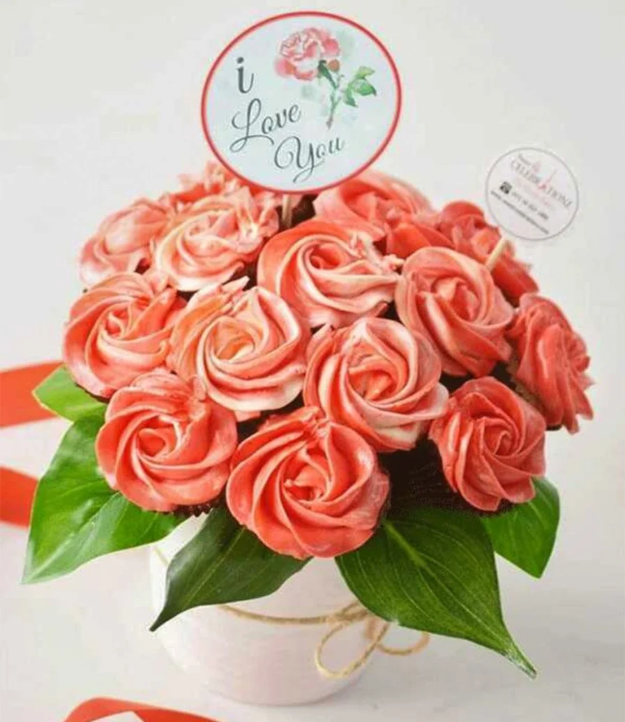 Valentine's I Love You Cupcake Bouquet by Sweet Celebrationz