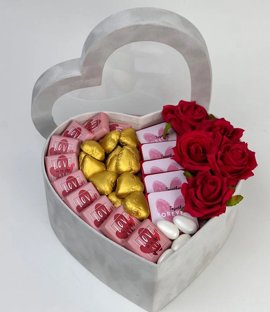 Valentine's Velvet Chocolate Heart Box by Eclat - Large