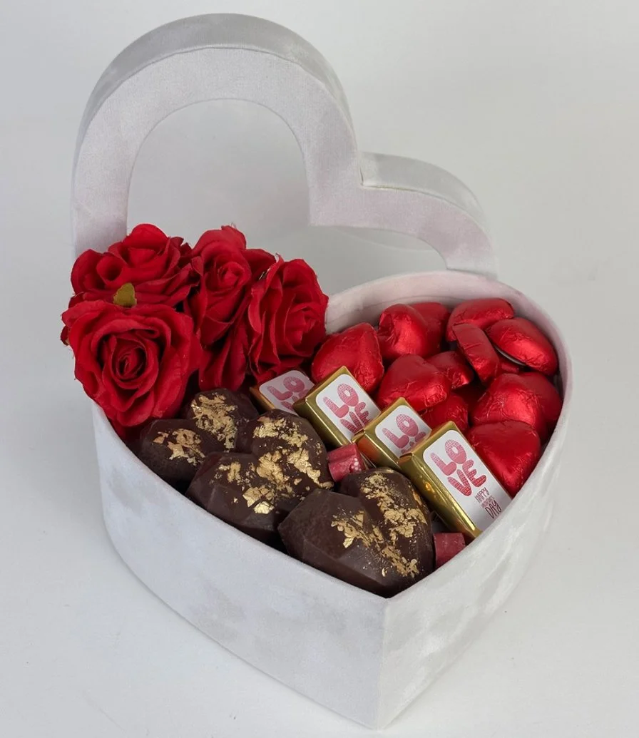 Valentine's Velvet Chocolate Heart Box by Eclat - Small