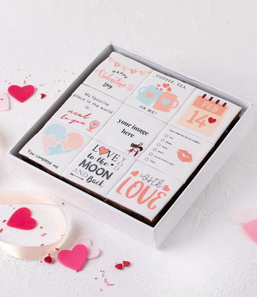 Valentines Photo Print Brownies by Cake Social