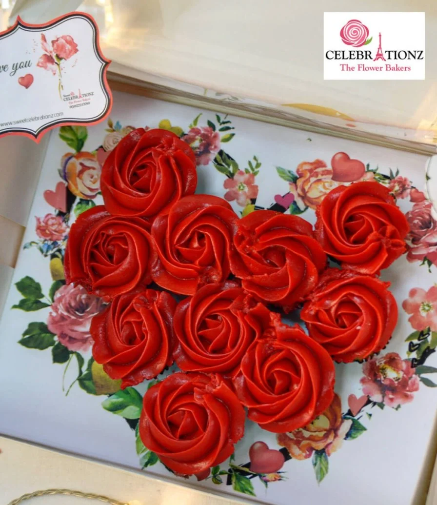Valentine's Red Heart Cupcakes By Sweet Celebrationz
