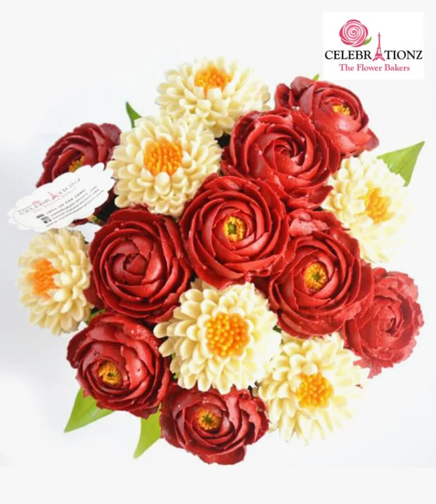 Valentine's Sunshine Cupcake Bouquet By Sweet Celebrationz