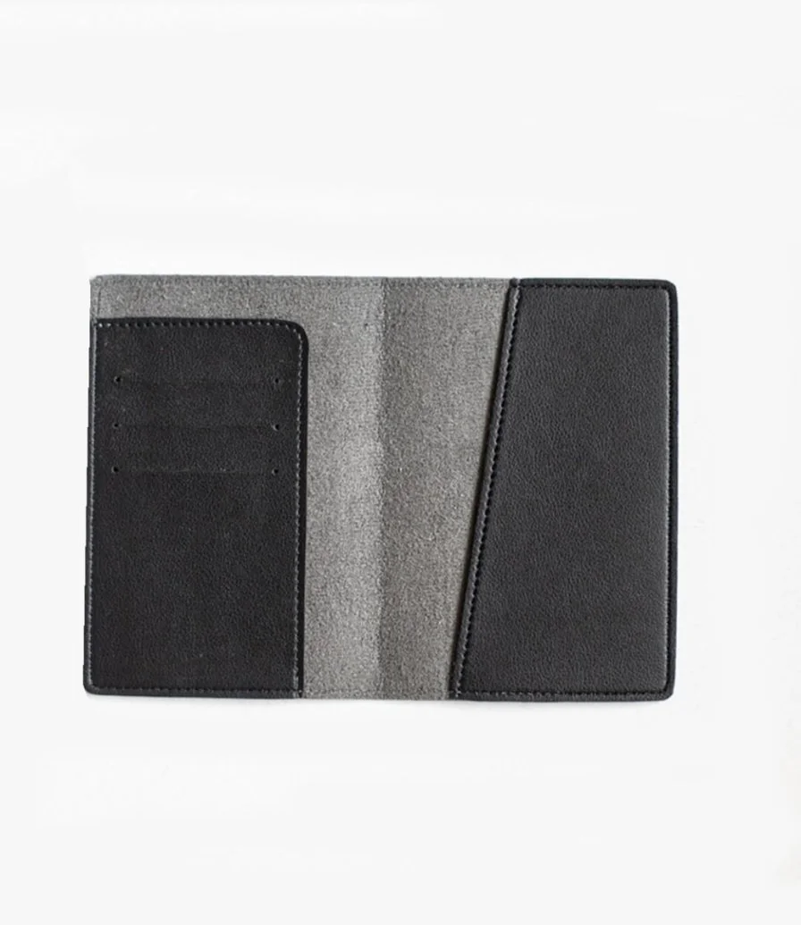 Vegan Leather Passport Cover - Black by Royal Page Co