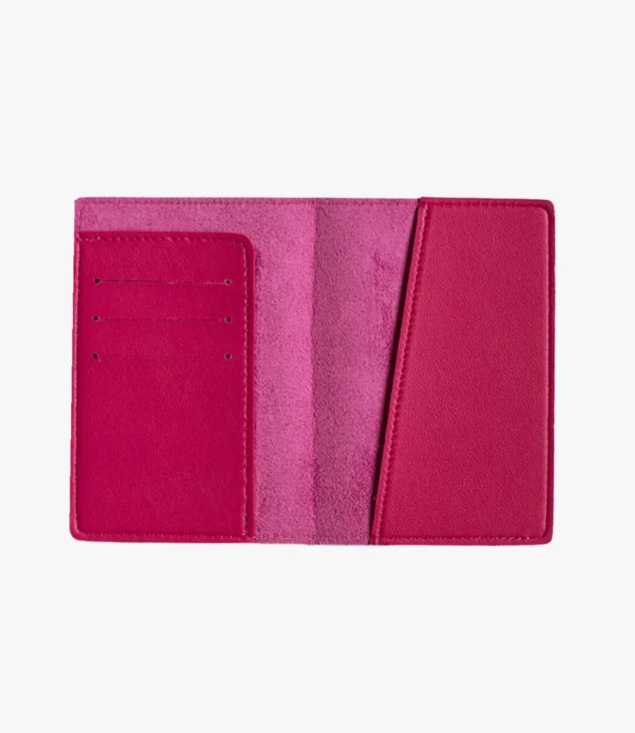غطاء جواز السفر المصنوع من الجلد النباتي - وردي من رويال بيدج كو