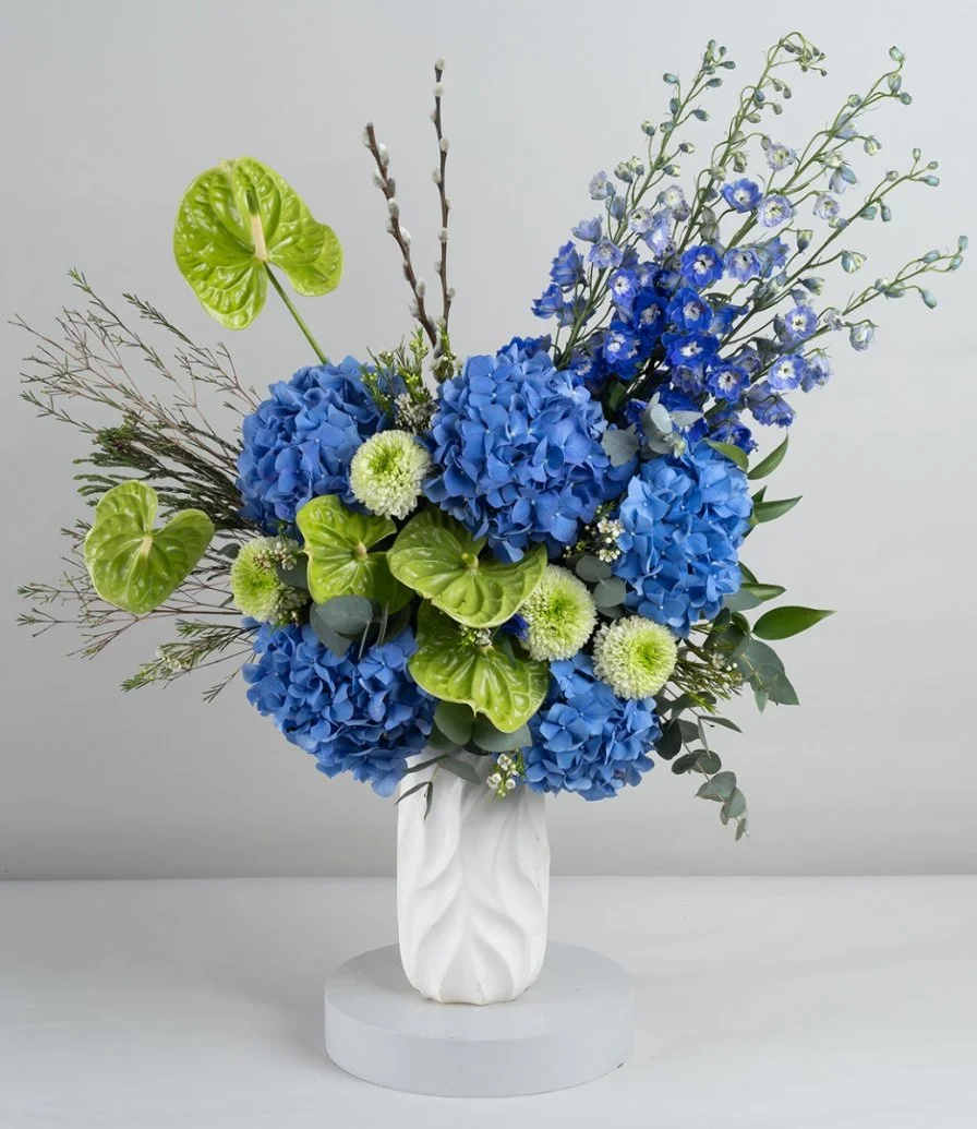 Vibrant Blue Mix Flower Arrangement