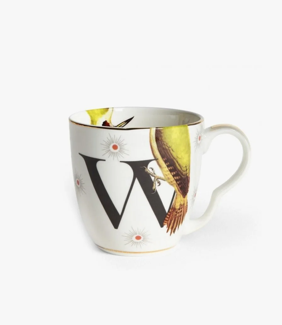 W - Alphabet Mug - woodpecker by Yvonne Ellen