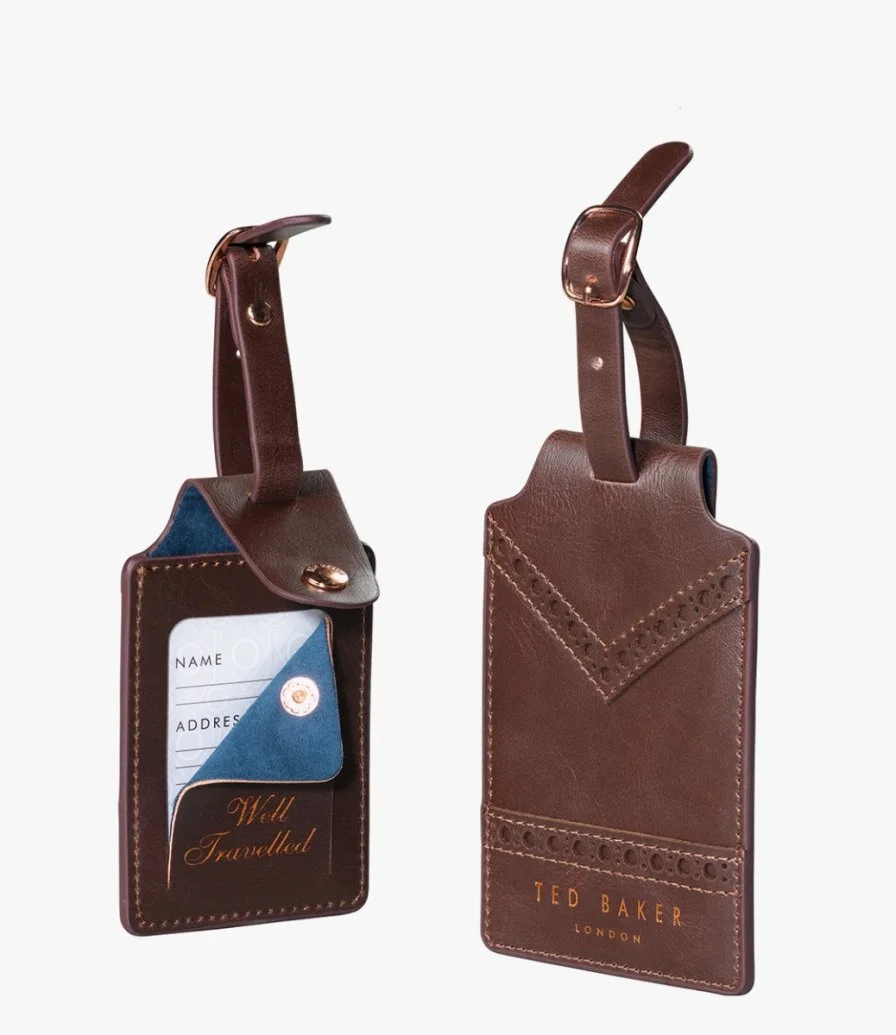 Walnut Luggage Tag Set by Ted Baker