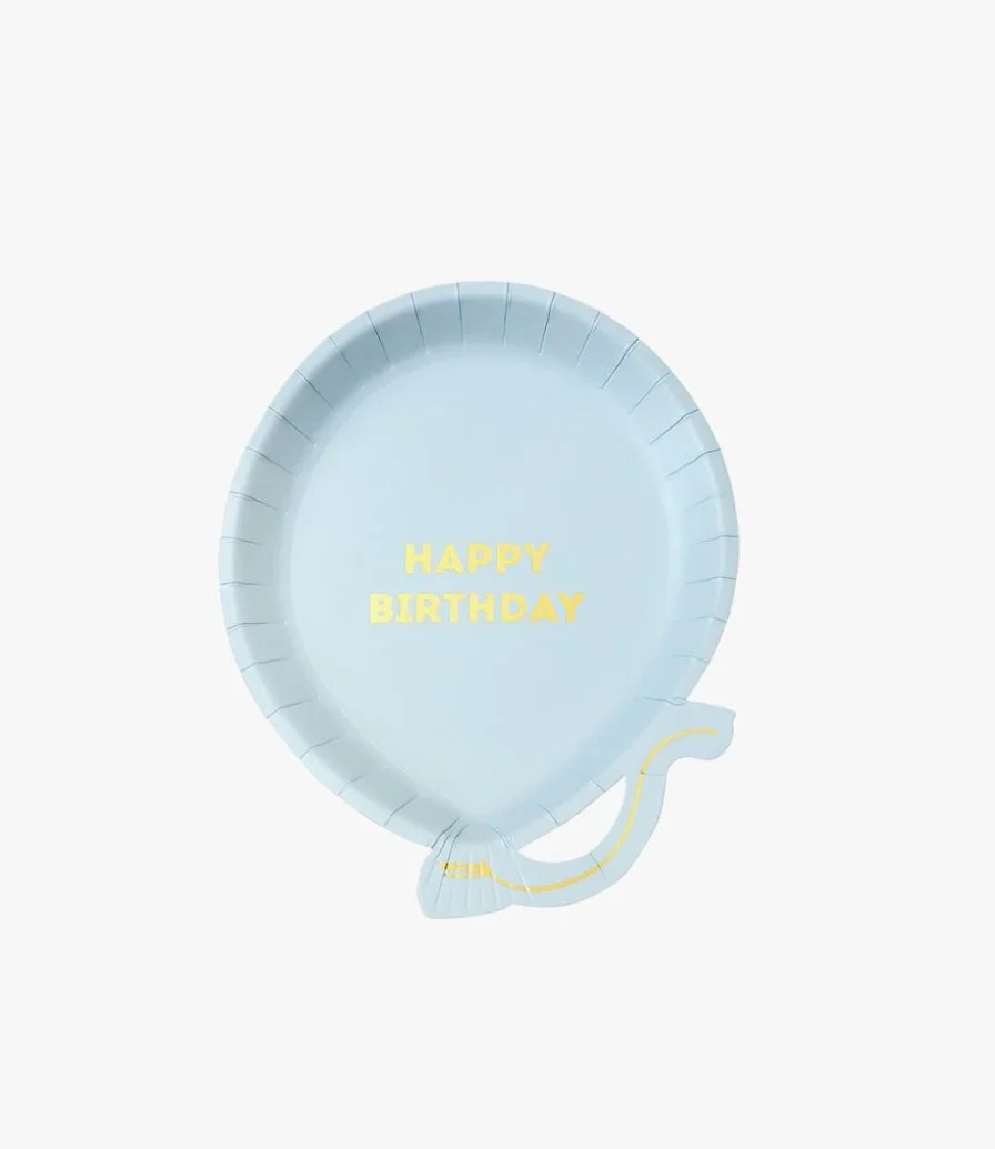 We Heart Birthday Blue Balloon Plates 12pc Pack by Talking Tables