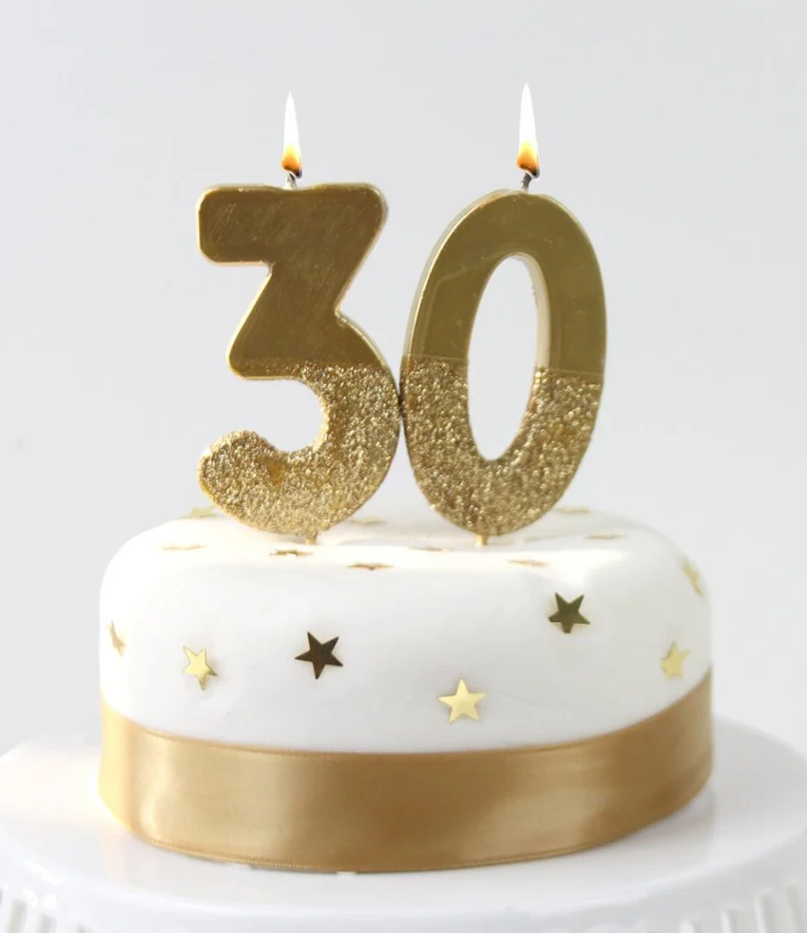 We Heart Birthday Glitter Number Gold Candle '3' by Talking Tables