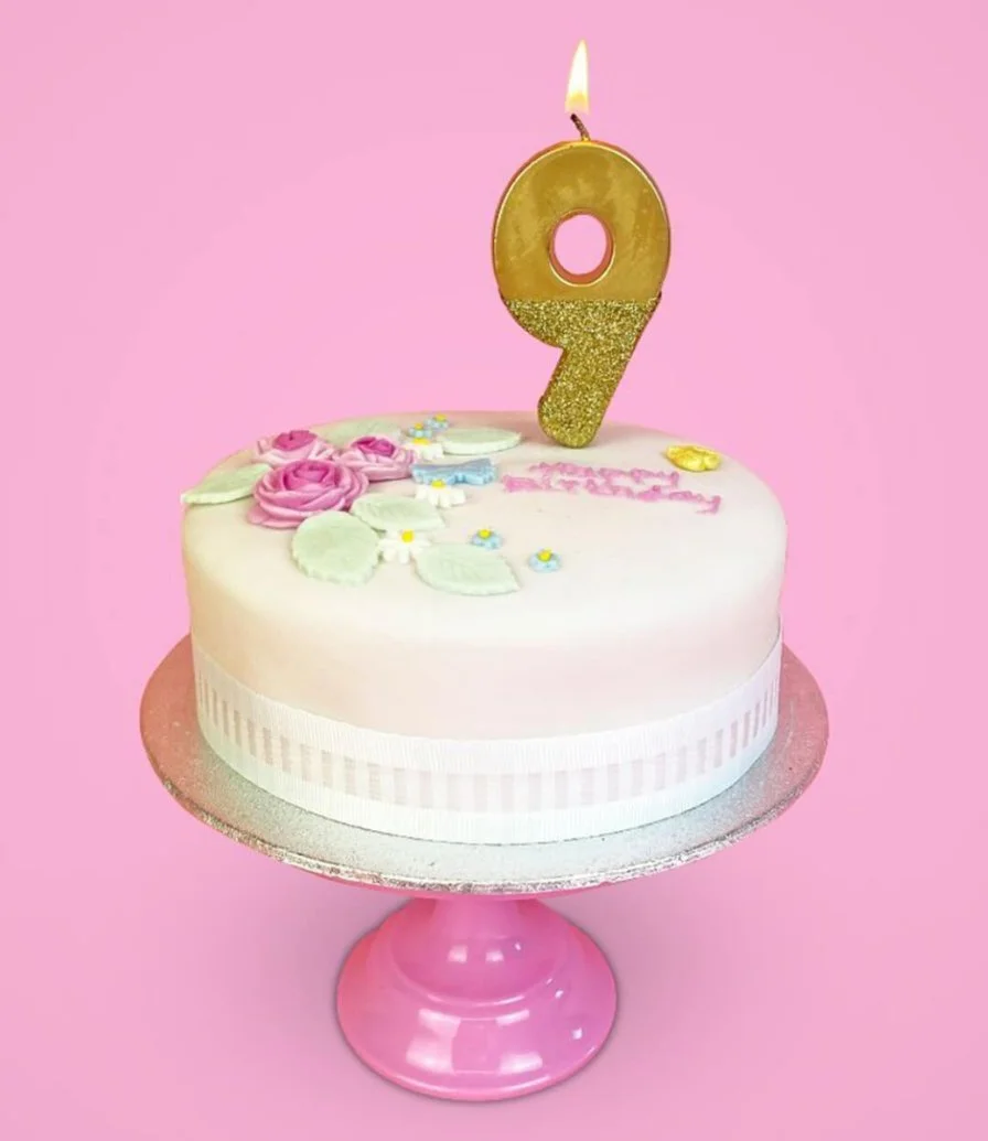 We Heart Birthday Glitter Number Gold Candle '9' by Talking Tables