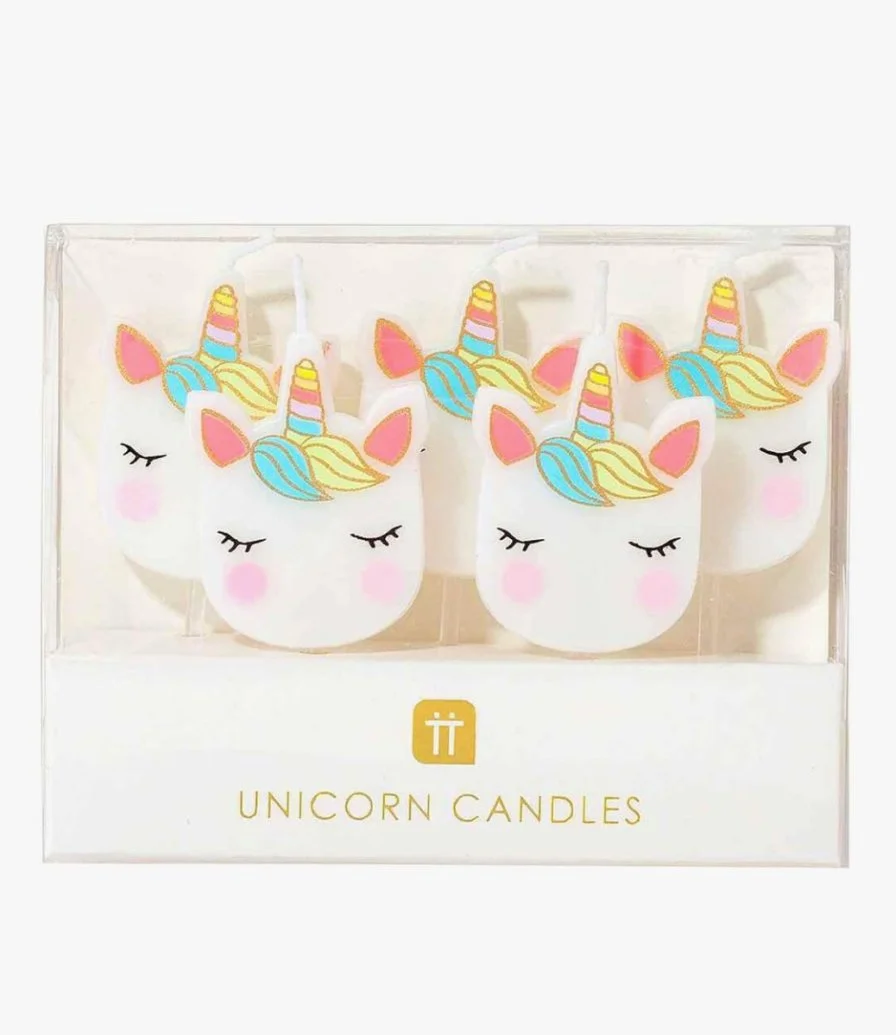 We Heart Unicorn Shaped Candle 5pc Pack by Talking Tables