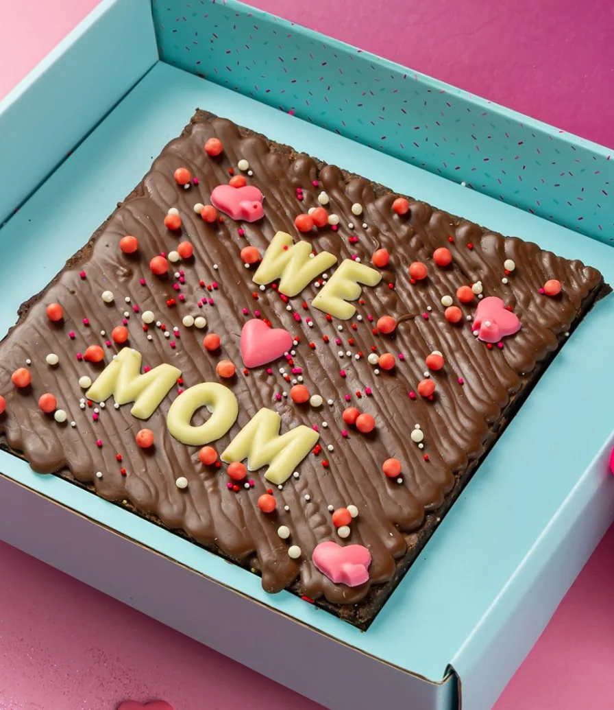 We Love Mom Brownie Slab by Oh Fudge