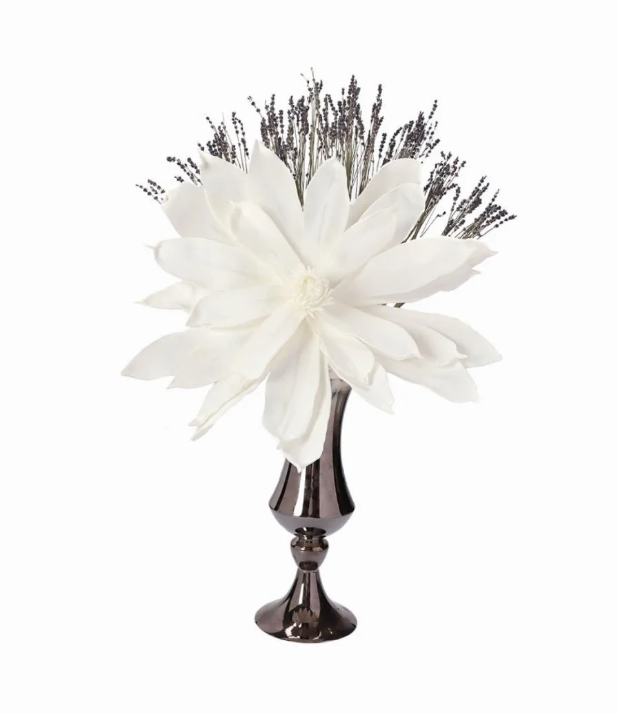 White Artificial Flowers Mykonos Vase