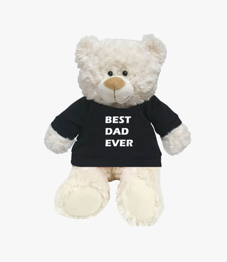 White Bear with Best Dad Ever Hoodie 38cm by Fay Lawson 