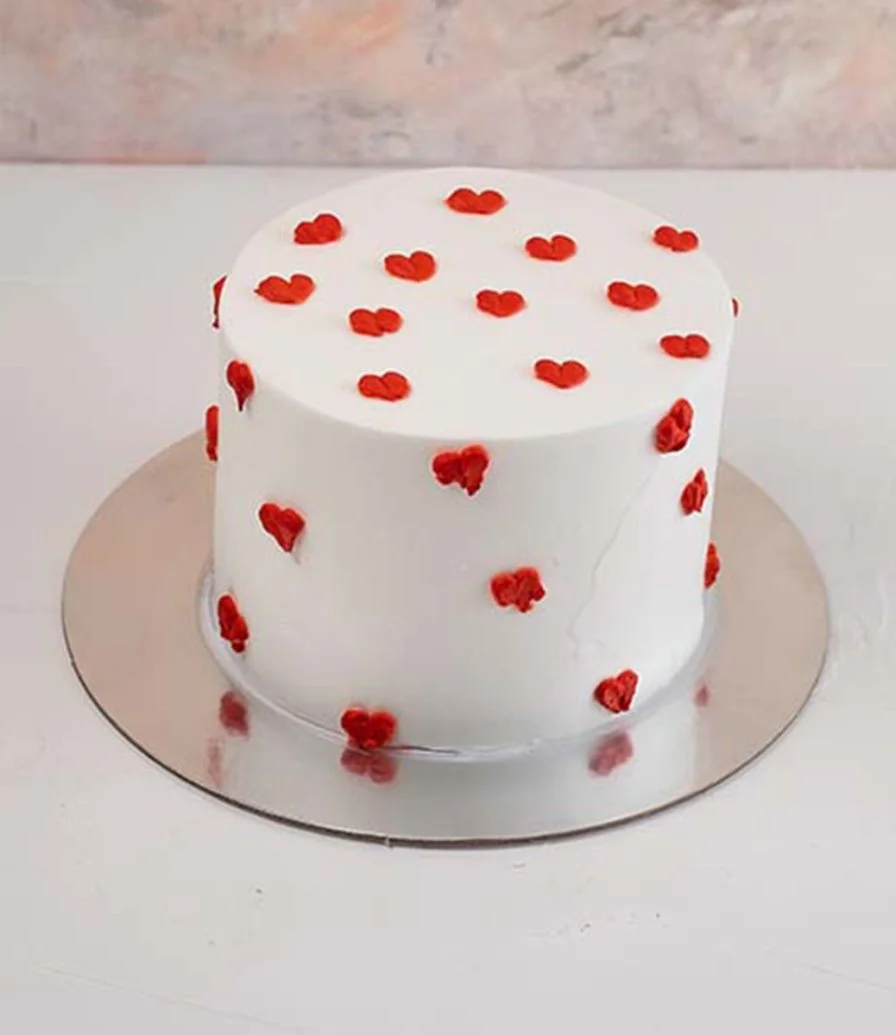 White Cake with Hearts by NJD
