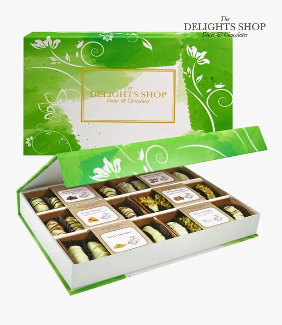 White Chocolate Dipped Dates Mixed box by The Delights Shop