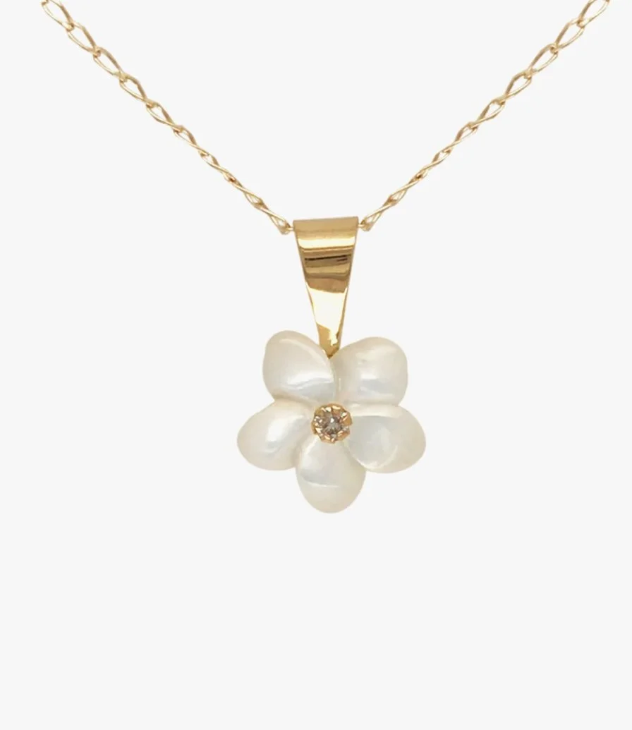 White Diamond Floral Necklace