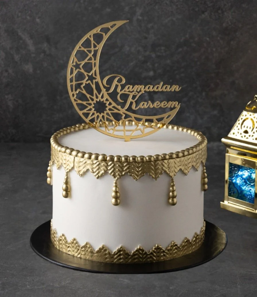 White Elegant Ramadan Cake 1.5 kg by Cake Social