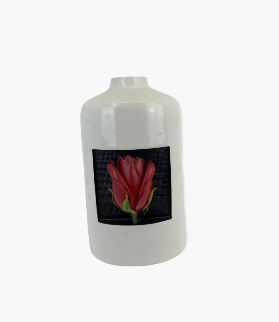 White Glass Vase- Small