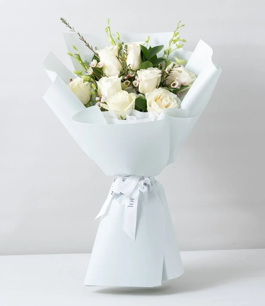 White Orchid Elegance Hand Bouquet