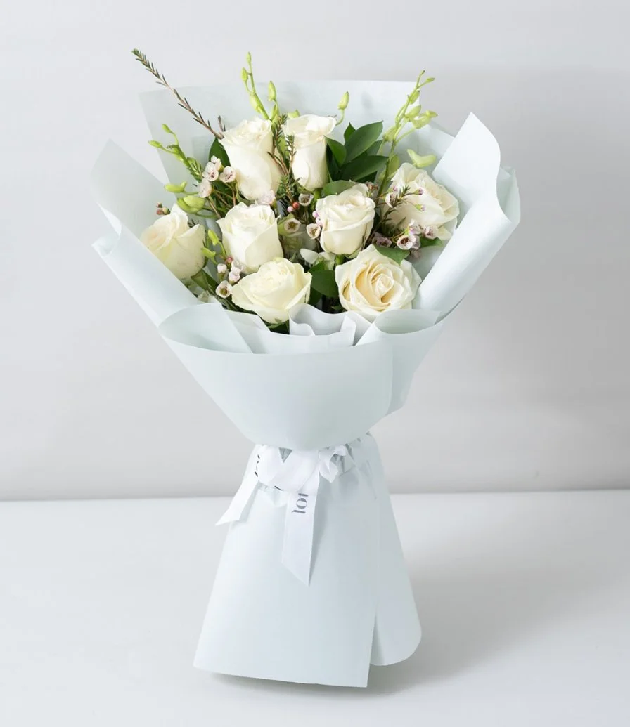 White Orchid Elegance Hand Bouquet