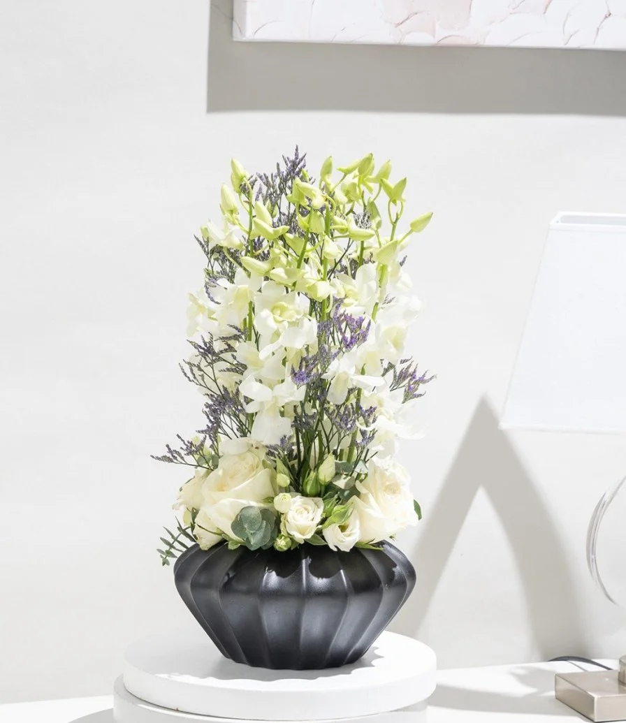 White Orchids Flower Arrangement