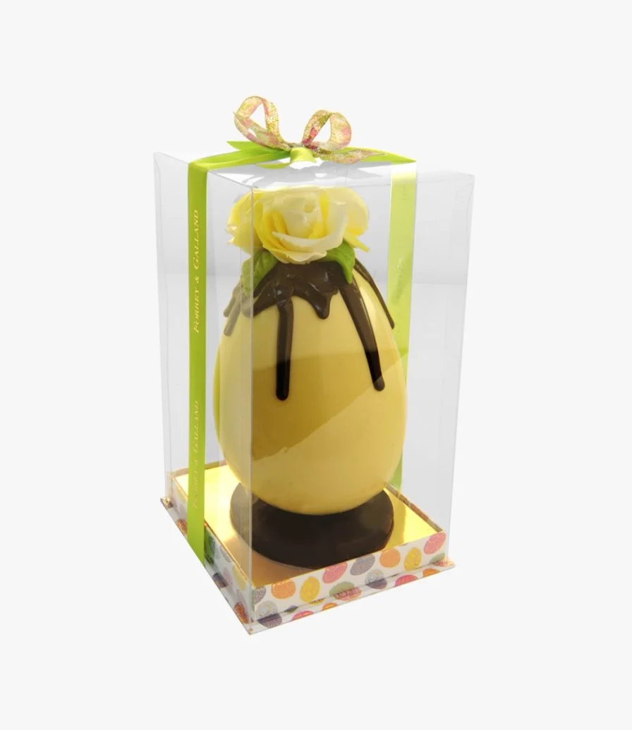 White Rose Easter Chocolate Egg by Forrey & Galland 