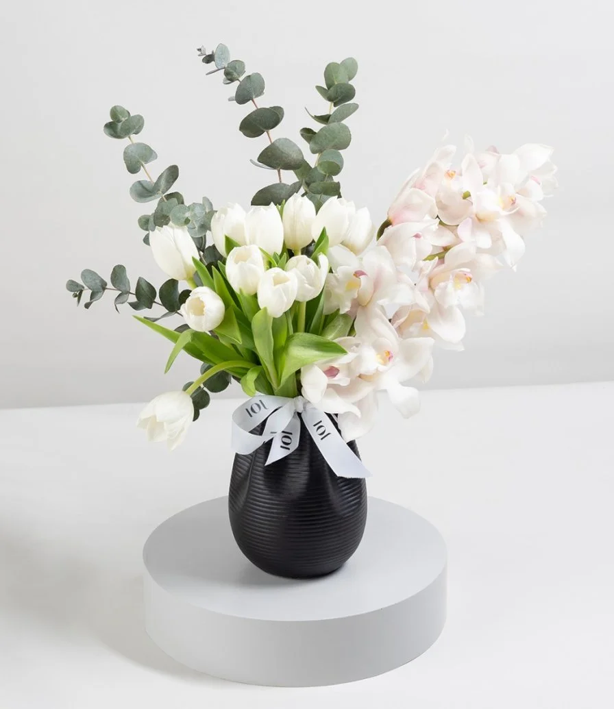 White Tulip Mix Flower Arrangement