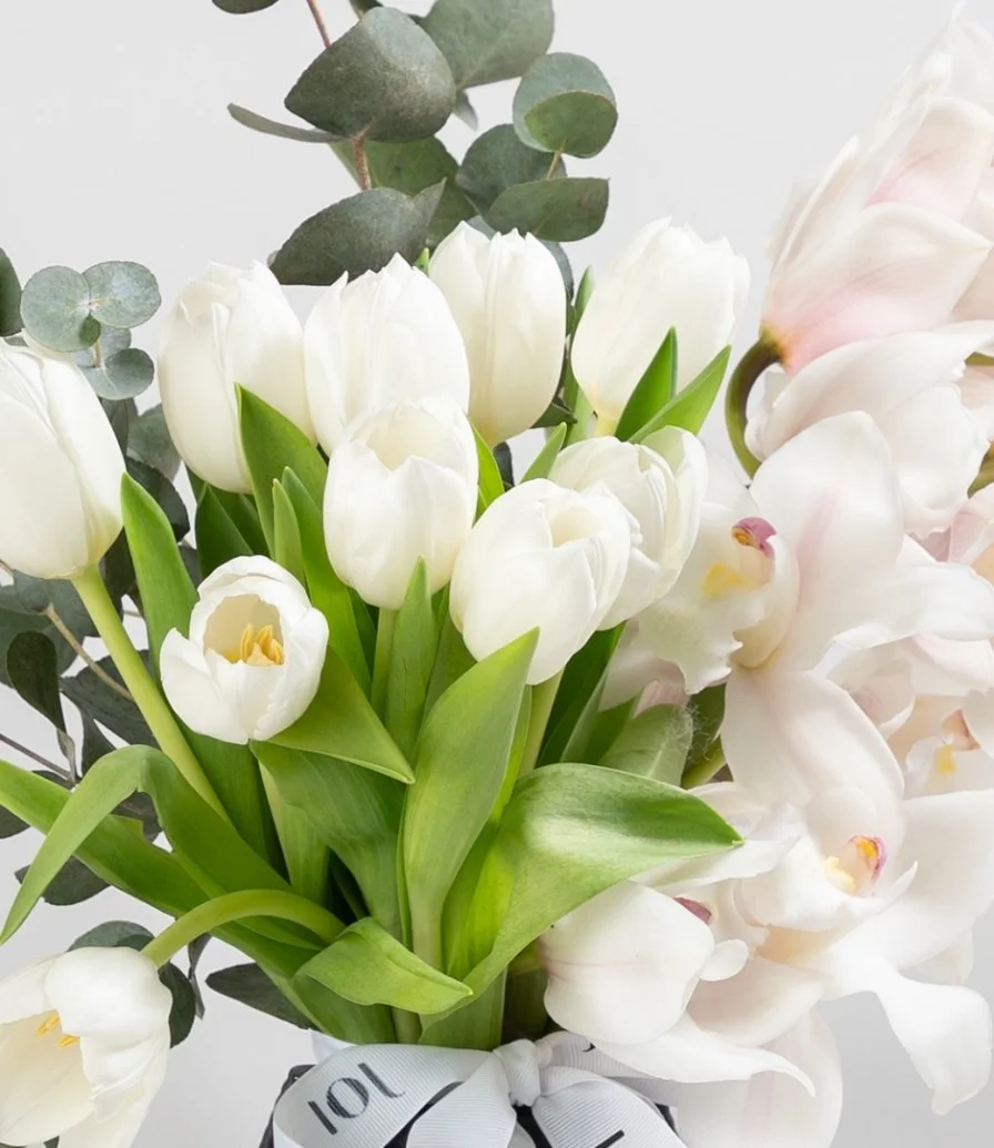 White Tulip Mix Flower Arrangement