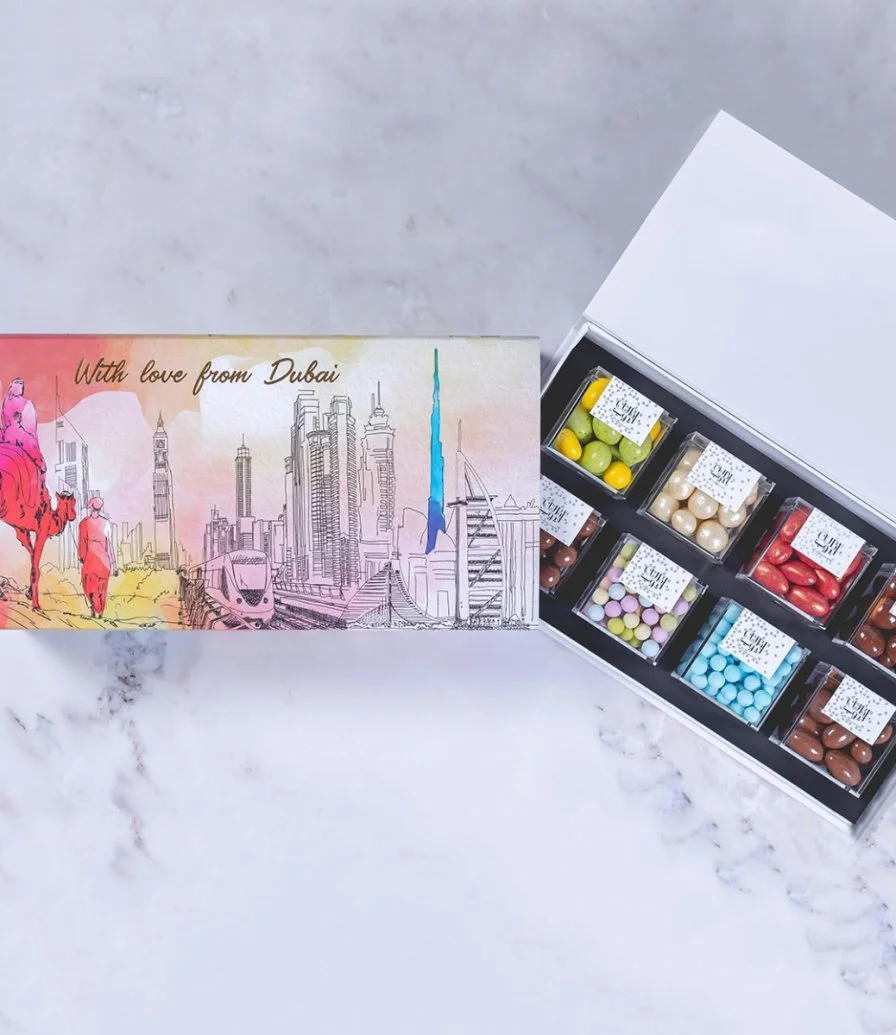 مجموعة حلوى دبي 8 قطع في صندوق هدايا من كيوبس