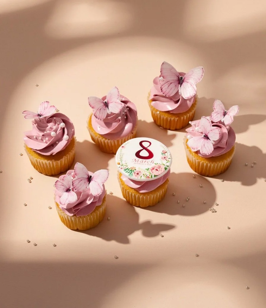Women's Day Butterfly Cupcakes 6pcs by Cake Social