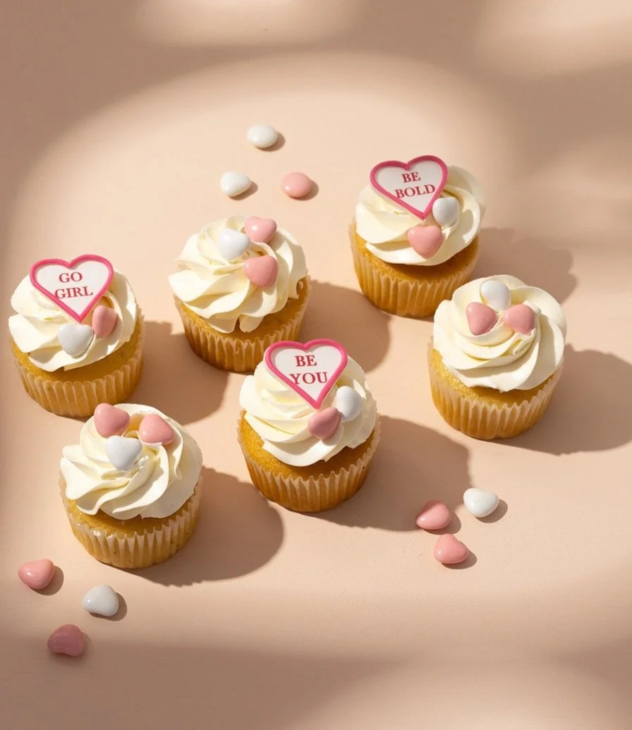 Women's Day Hearts Cupcakes 6pcs by Cake Social