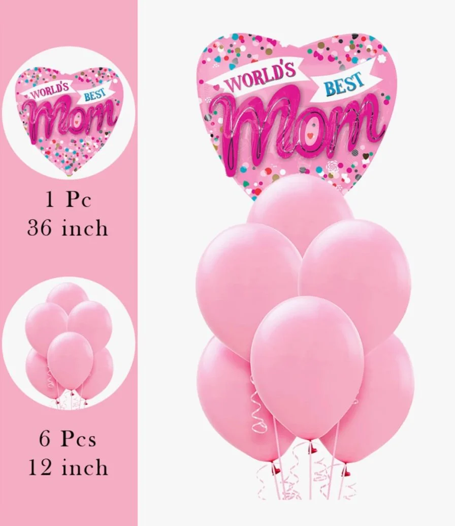 Worlds Best Mom Balloon Bundle