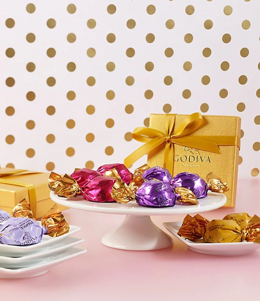 مجموعة شوكولاتة الترافل المغّلفة بنكهة الكريم بروليه من جوديفا 