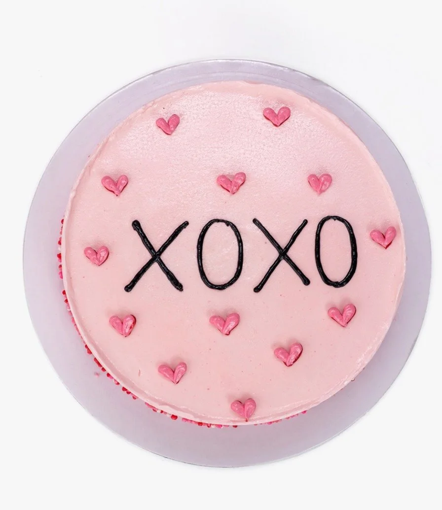 XOXO Cute Pink Hearts Cake 500g by Cake Social
