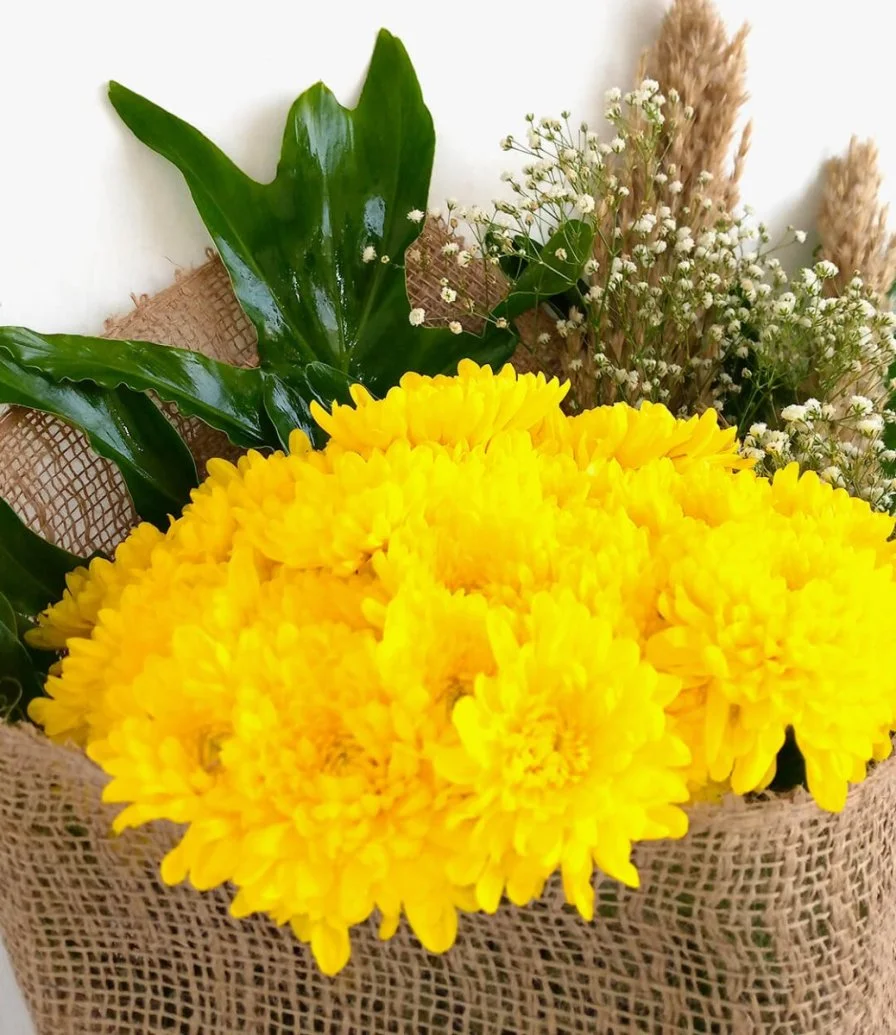 Yellow Chrysanthemum Hand Bouquet