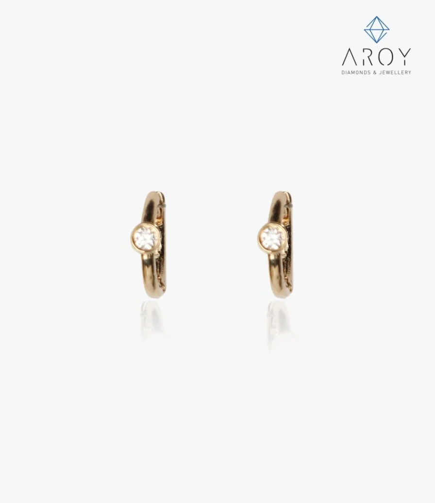 Yellow Gold Round Earrings by AROY