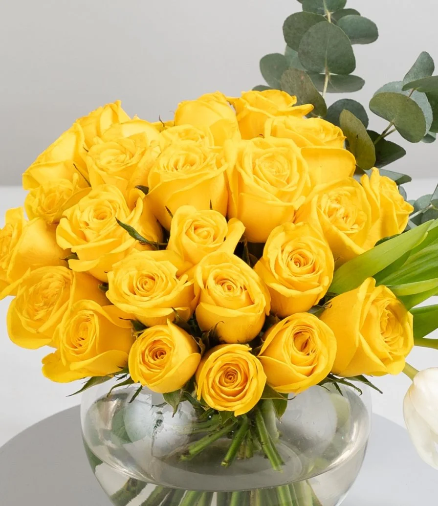 Yellow Rose Flower Arrangement