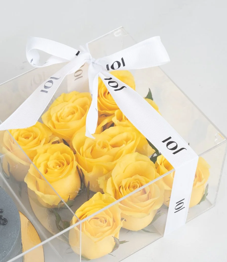 Yellow Roses and a graduation cake Bundle 