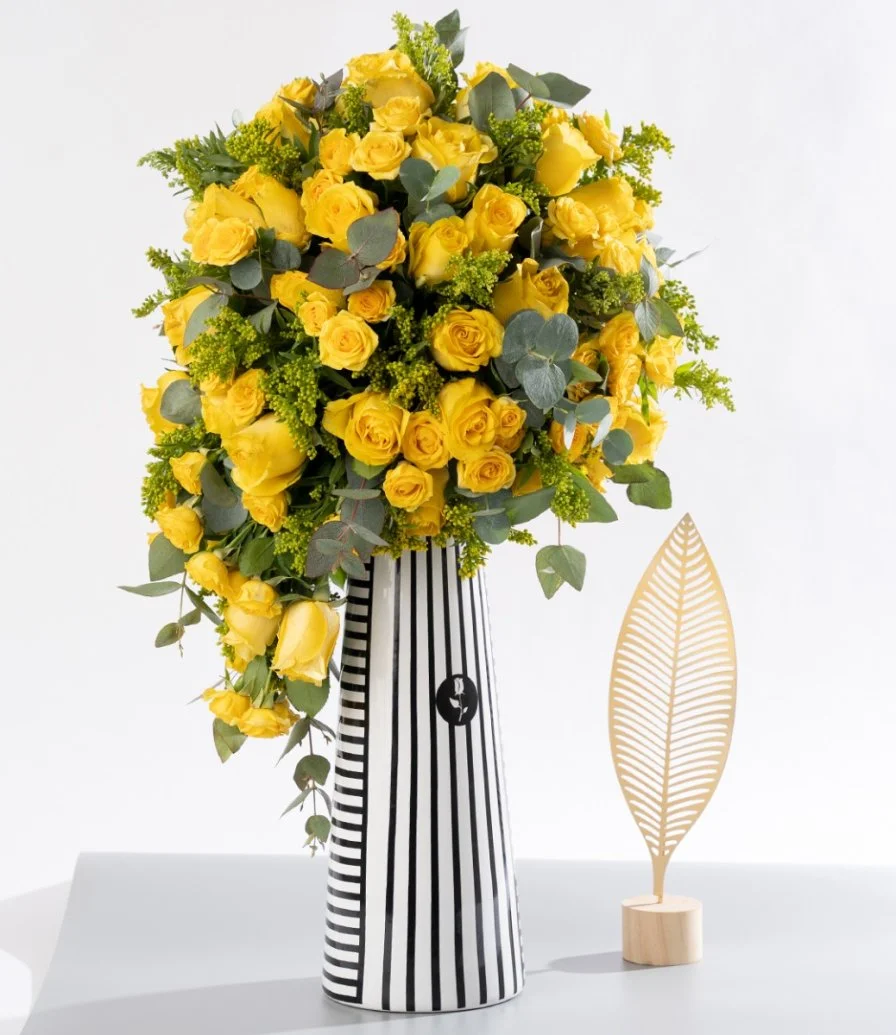 Yellow Roses Arrangement by Forever Rose