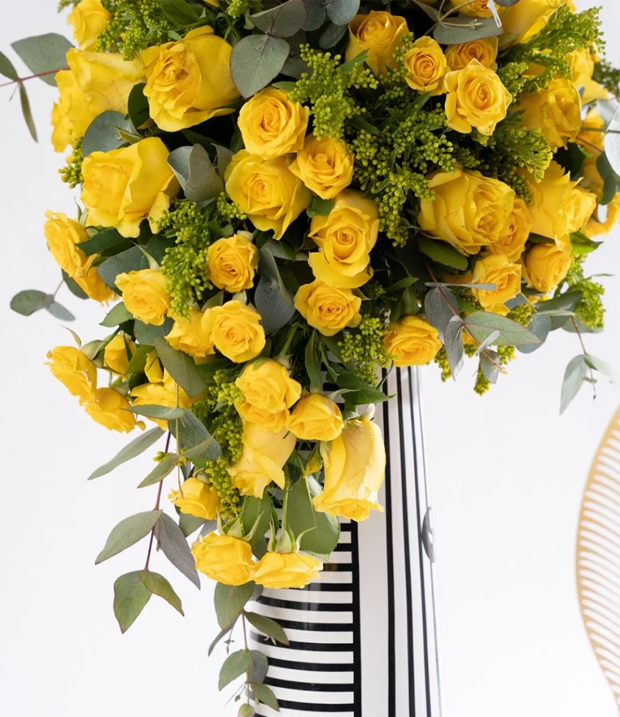 Yellow Roses Arrangement by Forever Rose with Petite Box By Anoosh