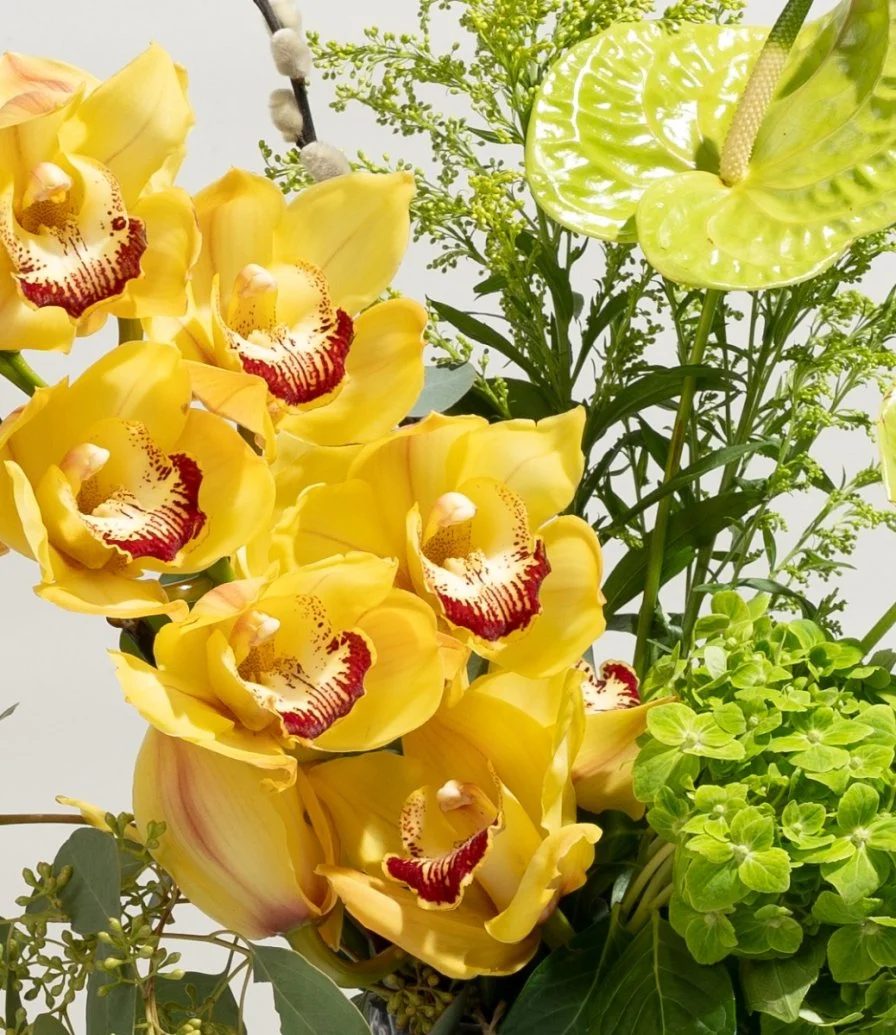 تنسيق زهور سوليداجو الصفراء