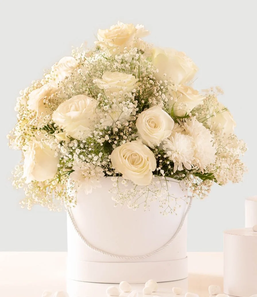 White Elegance Flowers Box
