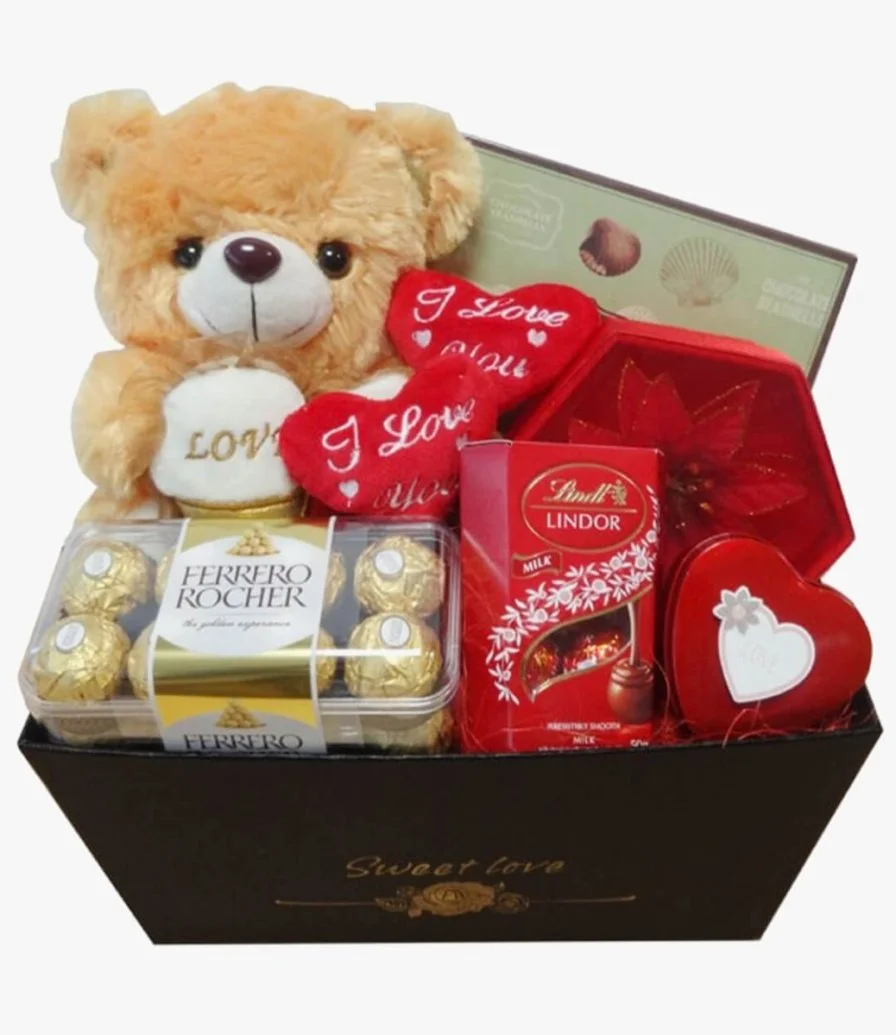 Valentine's Day Chocolate & Teddy Bear Bundle 