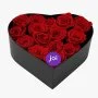 Black Heart Box with Red Roses 
